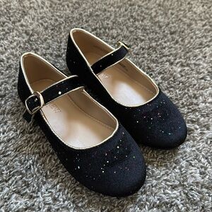 Black sparkle, Size K10 girls crewcuts dress shoes